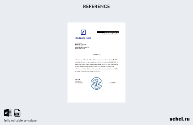 цифровая загрузка шаблона справки о немецком банке Германии